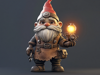 Inventor of Forgotten Sparks 3d 3d modelling 67ph3v2 blender cgi character design fantasy luminous miner quirky whimsical