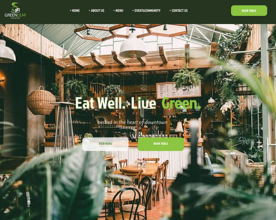 Website design - The Green Leaf cafe figma websitedesign