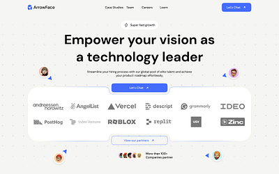 Landing Page for Inovative Tech Leaders branding innovation landing page ui