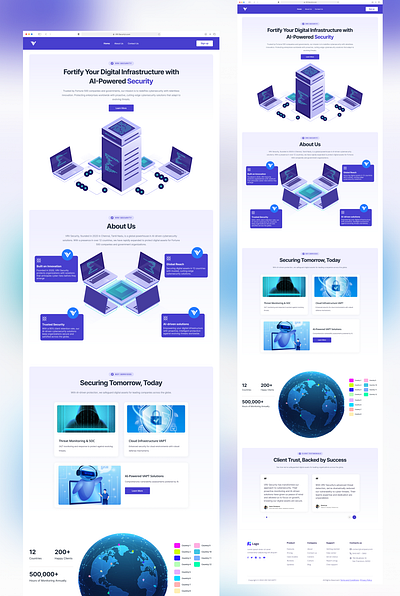 Cybersecurity and Artificial Intelligence Landing Page design designer landing page ui ui design ui designer website websitedesign