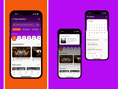 Event App Screens for iOS app for travellers attractions calendar city city events composition design event figma mobile app mobile design search field travelling ui user experience ux web design