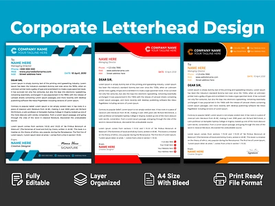 Letterhead Design a4 agency banner branding brochure business corporate creative design flyer graphic design identity illustration invoice leaflet letterhead pad design professional stationery template