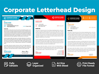 Letterhead Design a4 agency banner branding brochure business corporate creative design flyer graphic design identity illustration invoice leaflet letterhead pad design professional stationery template