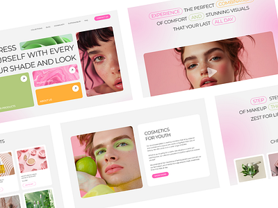 🌈 Skincare & Makeup Webstie colorful cosmetics design makeup teens ui ux webstie