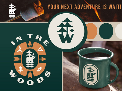 Brand Identity - In The Woods badge design bear brand identity branding camping explore fishing forest hunting illustration logo logo design logos monogram nature outdoors patch wilderneness