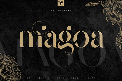 Magoa - Serif Ligature Typeface. Free Font alternate brand creative custom flower glyphs leaf ligature logo monogram retro serif swash template typeface vintage