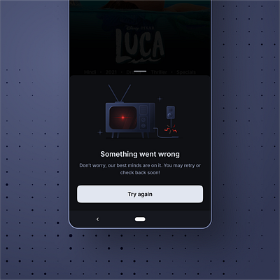 🚨Oops... something went wrong ! design disney disney hotstar error figma hotstar illustration minimal netflix ott product design product illustration ui user experience ux visual design youtube