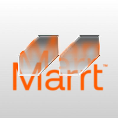 Marrt Studio Glass Logo Mockup apple branding geometrical glass graphic logo minimal mockup orange simple