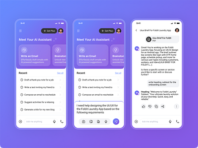 Profondos - AI Chat GPT Mobile App aiassistant aipowered app design chatwithai customprompts mobile app mobile app design realtimeai smartchatbot taskautomation ui ux ui