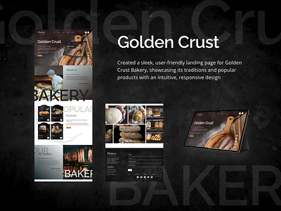 Golden Crust Bakery / Landing page / Figma adobe illustrator bakery figma food landing landing page ui ux