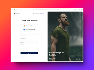 Sign Up app login signin signup ui ux web