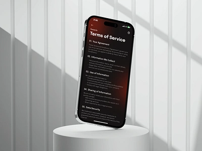 Terms Of Service UI Design - Daily UI Day 89/100 app appdesign application branding design designinspiration designprocess ecommerce figma inspiration israt mobileapp mobileapplication termsofservice ui uidesgn uiux uiuxdesign uxisrat