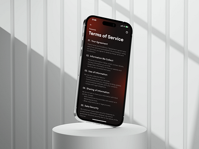 Terms Of Service UI Design - Daily UI Day 89/100 app appdesign application branding design designinspiration designprocess ecommerce figma inspiration israt mobileapp mobileapplication termsofservice ui uidesgn uiux uiuxdesign uxisrat