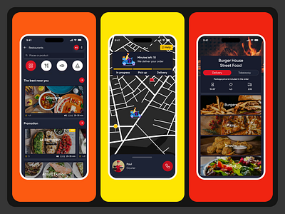 Food Delivery App app branding design figma graphic design illustration logo ui ux vector