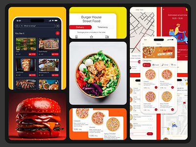 Food Delivery App app branding design figma graphic design illustration logo ui ux vector