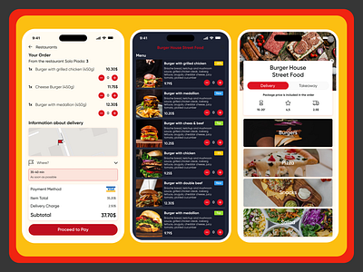 Food Delivery App app branding design figma graphic design illustration logo ui ux vector