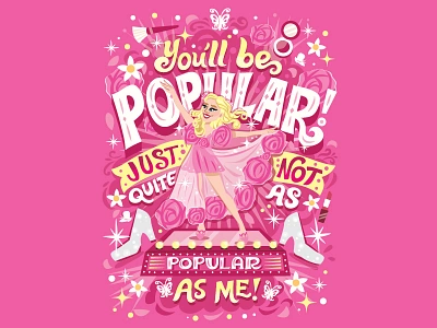 Popular ariana grande broadway flat design galinda glinda glinda the good hand lettering handwritten type illustration lettering musical popular typography wicked