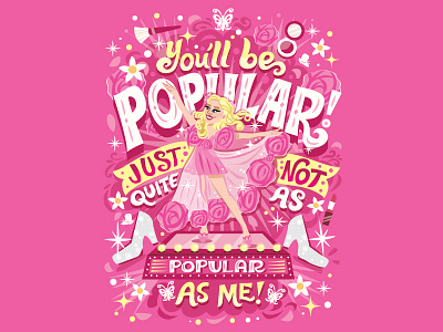 Popular ariana grande broadway flat design galinda glinda glinda the good hand lettering handwritten type illustration lettering musical popular typography wicked