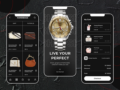 Luxury E-Commerce App app branding design figma graphic design illustration logo mobile ui ux vector