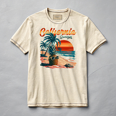 Californiya Summer - Vintage T-Shirt adventure adventure t shirt beach beach vibe californiya summer custom t shirt graphic graphic design graphic t shirt design merchandise nature outdoor outdoor t shirt summer t shirt summer vibe t shirt design vintage design vintage t shirt