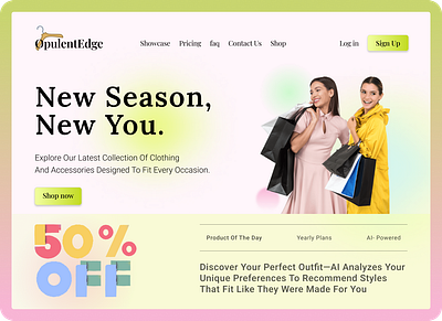 Fashion Landing Page branding desktopdesigns ecommerce fashionwebsite illustration landingpage ui ux webdesign