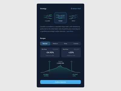 Liquidity Strategy Form crypto defi design finance form graphic design ui