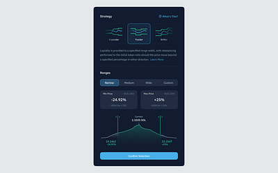 Liquidity Strategy Form crypto defi design finance form graphic design ui