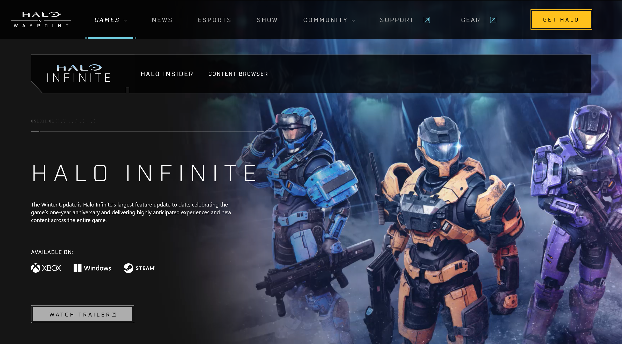 Halo Infinite - Winter Update Webpage VisID 2022 343 industries 4k blending branding design halo halo infinite optimizing photoshop retouch visid visual design web winter update