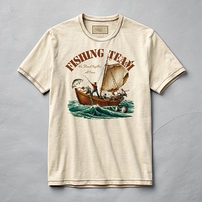 Fishing Team - Vintage T-Shirt Design catchandreleasetee classicfishingart custom t shirt fishinggraphictee fishinglegendstshirt fishinglifestyletee fishingvintagestyle graphic t shirt oldschoolfishingvibes retrofishingdesign vintagefishingtshirt vintageoutdoortee