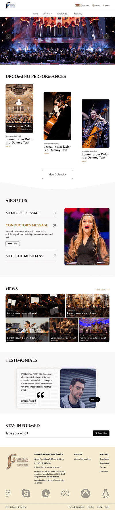 Orchestra - Homepage Design