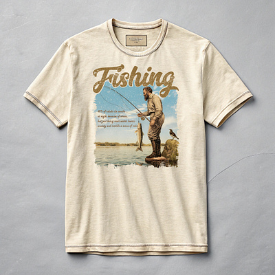 Fishing-Vintage T-shirt Design custom graphic t shirt fishing art fishing graphic fishing t shirt fishing vector graphic merchandise design outdoor t shirt typography vintage fishing t shirt vintage t shirt