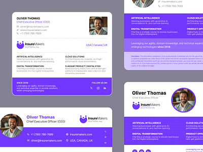 Email Signatures Design blue branding email email signature design graphic design like modern new purple sign signature trending ui ux