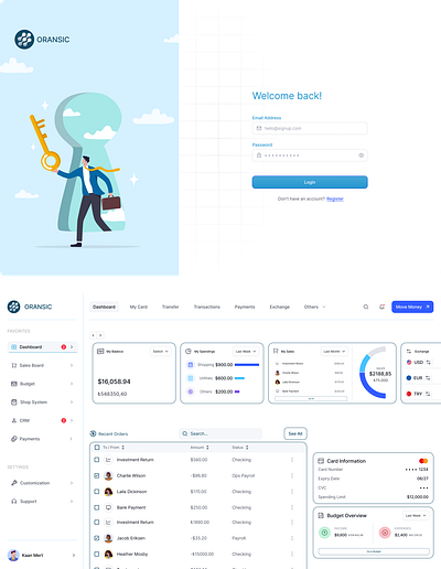 Dashboard Design for Finance & Banking Application dashboard design figma login page ui ux