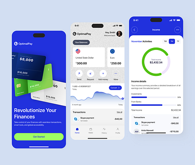 Finance Mobile App app design design finance finance app fintech fintech app interface mobile mobile app design mobile application mobile finance app money management multi currency multi currency app product design ui ui design uiux ux ux design