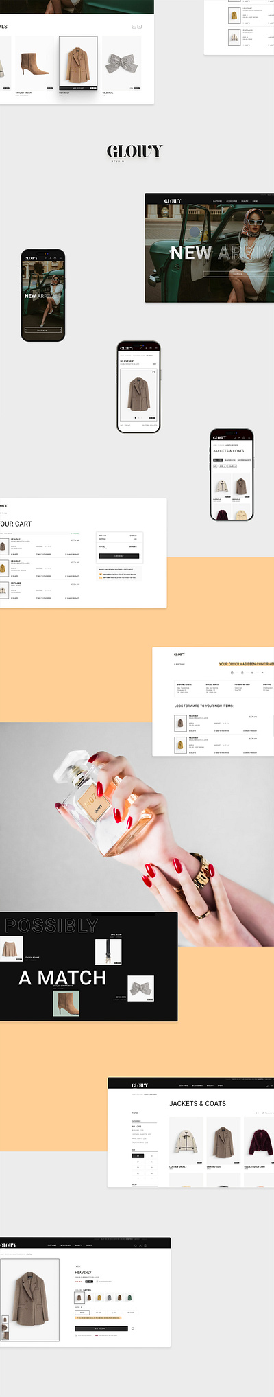 Glowy Shop Design e commerce fashion online shop shop shopify ui ux webdesign website