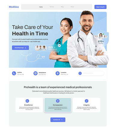 Medical website and landing page design doctor landing page doctor website figma healthcare landing page healthcare website homecare medical app medical landing page medical website medicate ui design