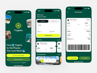 Flight Booking Mobile App app card clean design fireart splash ticket ui ux