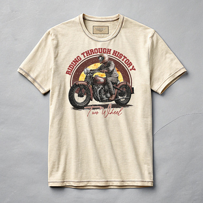 Two Wheel Rider-Vintage T-Shirt Design bike rider t shirt custom t shirt graphic design graphic t shirt two wheel vintage vintage t shirt