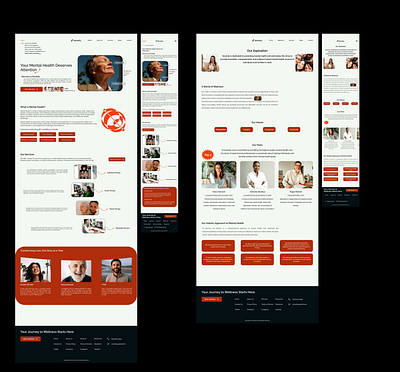 Serenity mental health website appointment branding design desktop health logo mental health mobile view orange product design therapists typography ui user interface ux view