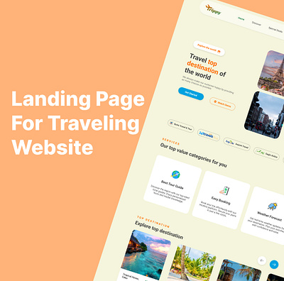 Landing Page For Traveling Website landing page logo ui