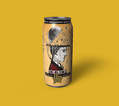 Can Design • Mt Lowe Brewing • Honeyngton Hef 16oz beer beer packaging branding can design craft beer design illustration label logo packaging packaging design