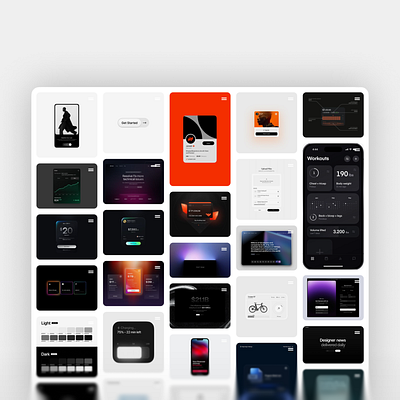 Pinterest collection design experiment. clean dark graphic design minimalist ui webdesign