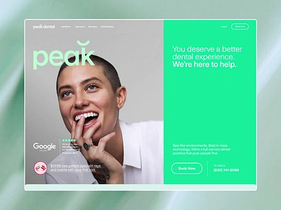 Peak Dental branding dental web design website