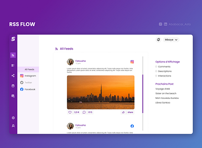 Social Media Hub figma hub rss social media ui ux web design