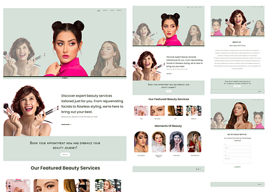 Salon Webite Landing page | contact | About Us beauty products beauty website branding figma figma template hair dresser hero section landing page salon salon website uiux webpage website