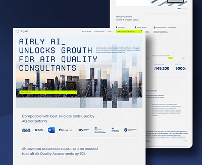 Landing page Airly AI graphic design typo typography ui web design