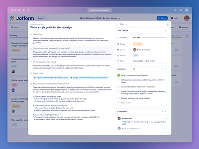 Kanban - Detailed Task View clean design design system detailed view interaction design kanban board light mode ui minimal design modal design modern ui productivity tool project management responsive design task tracker to do app ui design ux design web app design workflow design • task management