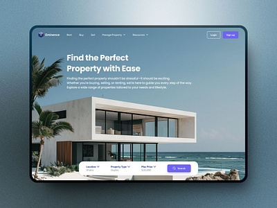 Eminence Real Estate Website Landing Page figma landing page property real estate ui