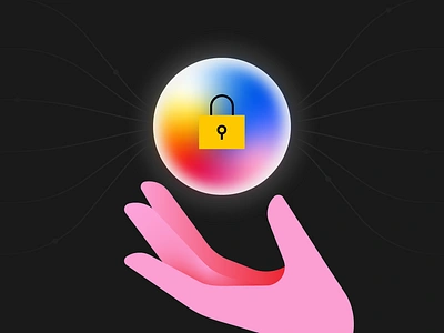 Data Security data security gradients hand illustration lock orb power stylized tech vector