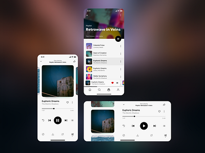 Music Player Concept app interface clean ui horizontal layout interface ios light mode media player mobile app music music player player playlist ui ui design